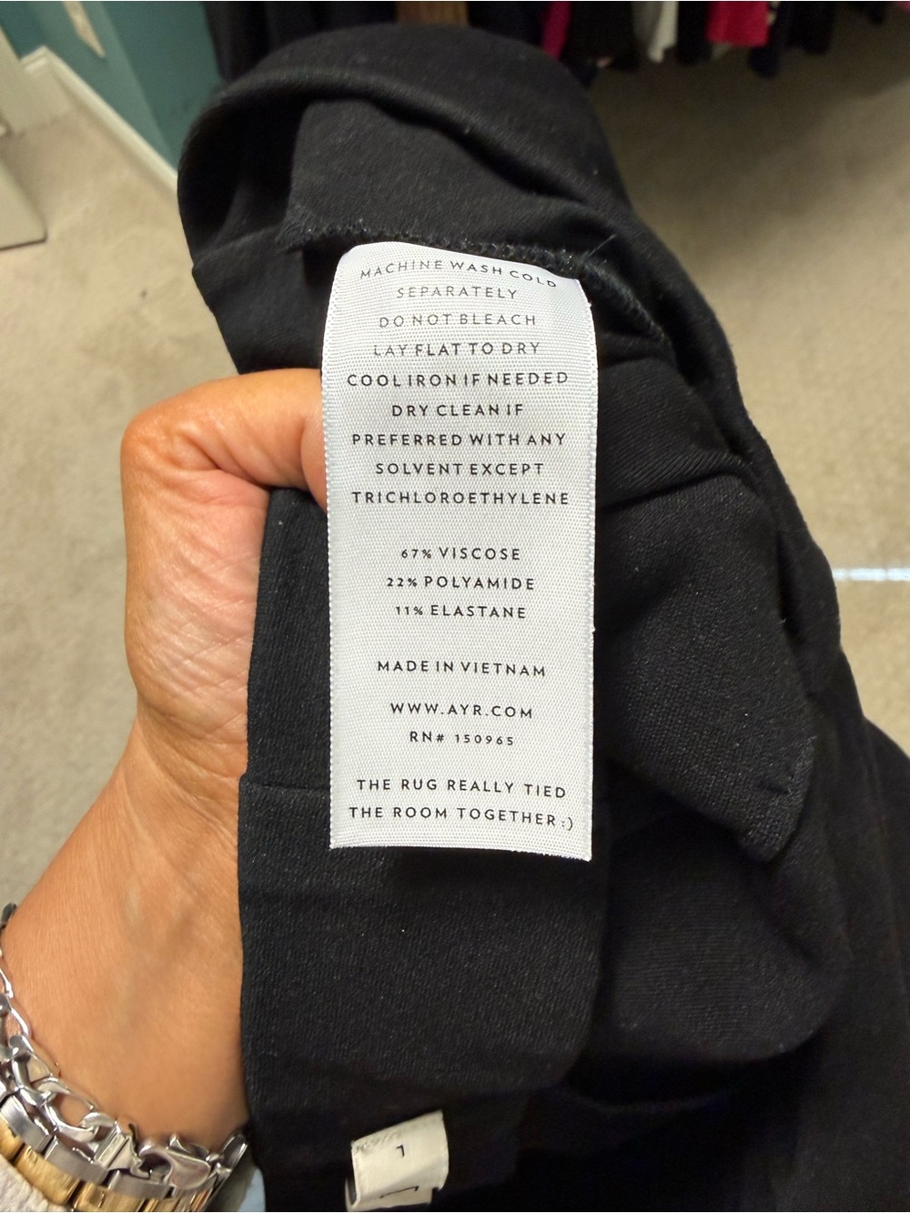 AYR Black Straight-Leg Trousers - BRAVA Pant - Picture 4 of 4